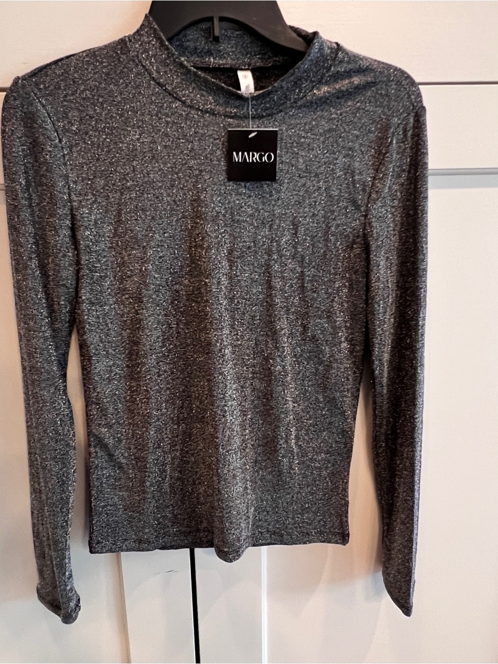 Wishlist-Margo Metallic Gray Long Sleeve Tee